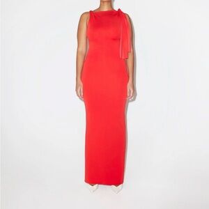 Khy Sueded Stretch Knotted Maxi Dress | Tomato